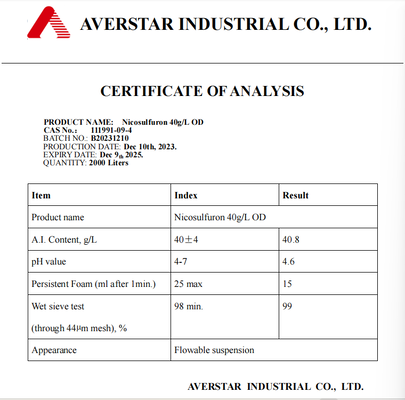 Nicosulfuron 40 OD 75% WDG