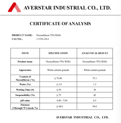 Nicosulfuron 40 OD 75% WDG