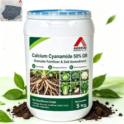 Calcium cyanamide 50% GR to killing root knot nematodes Low toxicity, soil treatment agent, integrated medicine and fertilizer , hydrolyzes to produce melamine, kills root knot.